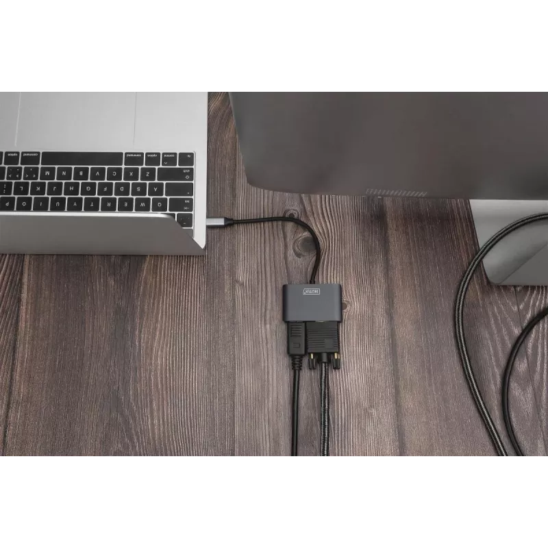 DIGITUS USB Type-CT 4K 2-in-1 DisplayPort + VGA graafikaadapter