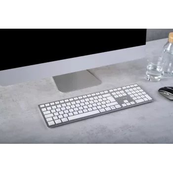 CHERRY KW 9100 õhuke FOR MAC klaviatuur universaalne USB + Bluetooth QWERTZ Saksa Hõbedane