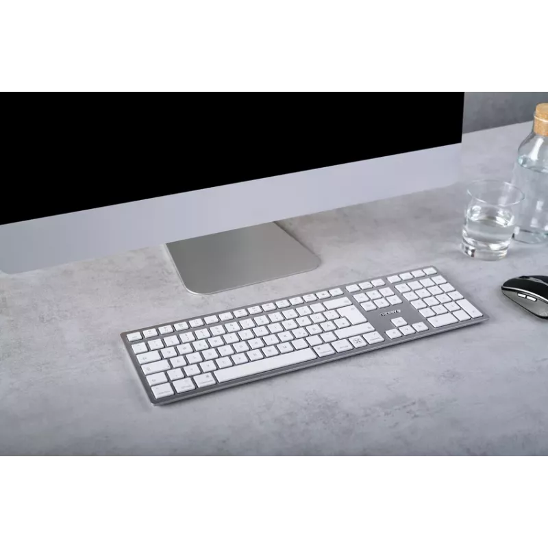 CHERRY KW 9100 õhuke FOR MAC klaviatuur universaalne USB + Bluetooth QWERTZ Saksa Hõbedane
