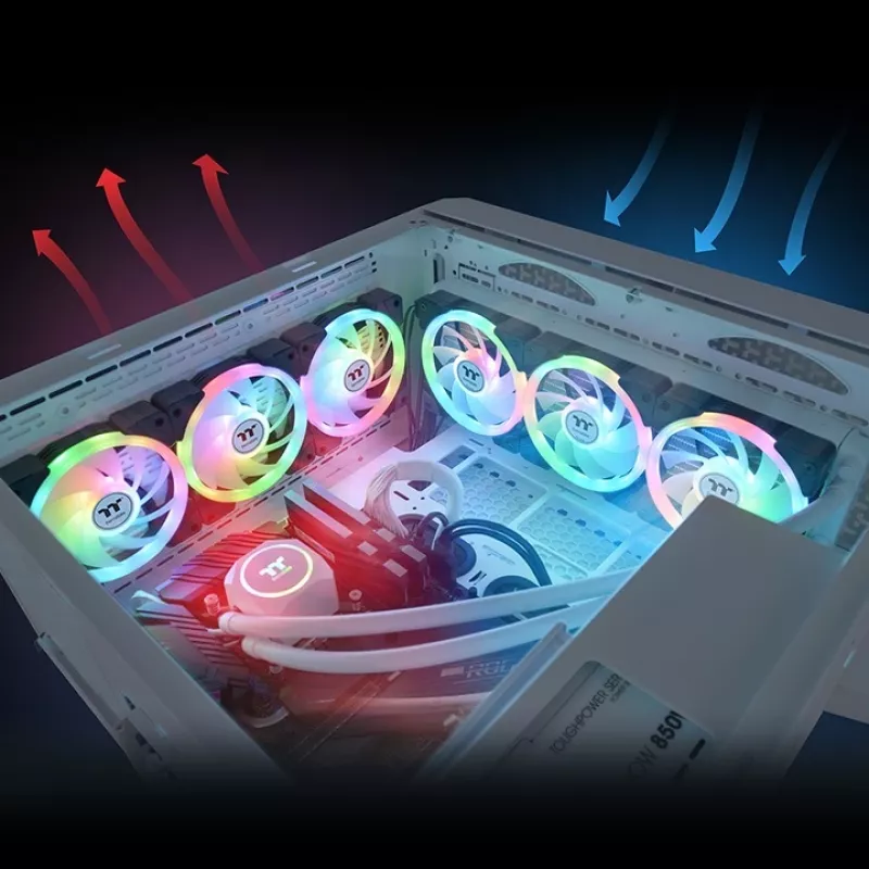 THERMALTAKE arvuti jahutusventilaator - SWAFAN EX14 ARGB Sync TT Premium Edition - 14 cm - Must - 3 tk komplekt