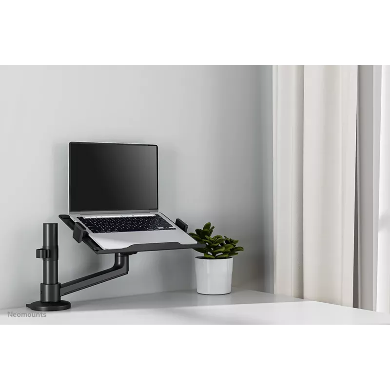 Neomounts DS20-425BL1 sülearvuti hoidikuga monitori käsi 11,6–17,3 tolli – ruumisäästlik