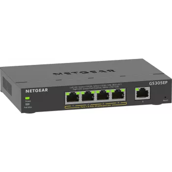 NETGEAR 5-pordine Gigabit Ethernet PoE+ Plus lüliti (GS305EP) hallatav L2/L3 Gigabit Ethernet (10/100/1000) Power over Ethernet (PoE) must