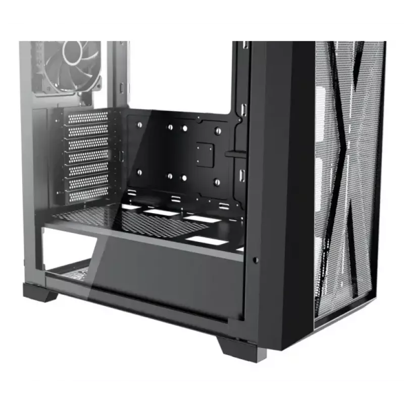 PC Midi Torni korpus XILENCE XG151 — must, toetab ATX/Micro-ATX/Mini-ITX, alumine toiteplokk, 2x 3,5 tolli + 4x 2,5 tolli pesa