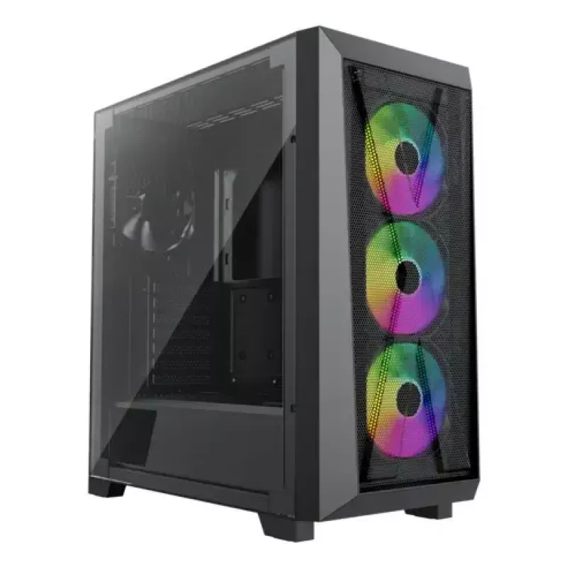 PC Midi Torni korpus XILENCE XG151 — must, toetab ATX/Micro-ATX/Mini-ITX, alumine toiteplokk, 2x 3,5 tolli + 4x 2,5 tolli pesa