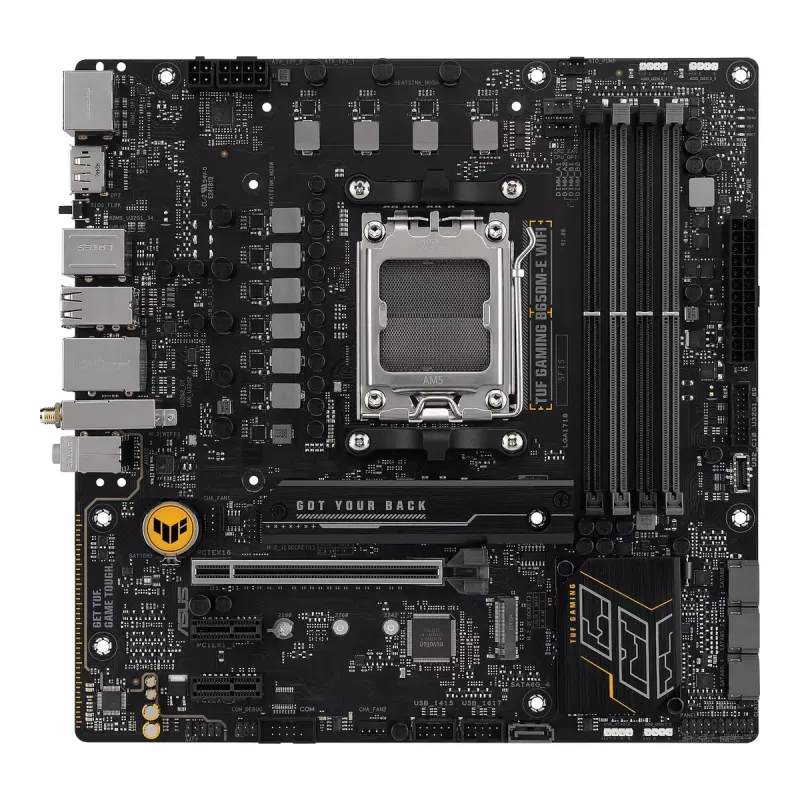 Emaplaat ASUS TUF GAMING B650M‑E WIFI, AMD B650, Socket AM5, micro ATX, DDR5, 4x DIMM, 128GB, Wi‑Fi 6, Bluetooth 5.2