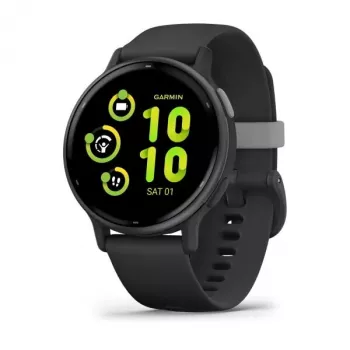 Nutikell GARMIN Vivoactive 5 Must – 42 mm korpus, AMOLED 1,2 tolli, GPS/GLONASS/Galileo, 5 ATM, optiline pulss, SpO2, 11-päevane aku