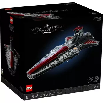 LEGO Star Wars Republic Venator Class Attack Cruiser 75367 — konstruktsioonikomplekt, 5 374 tk, 320×1 090×540 mm, 2 minifiguuri, vanus 18+