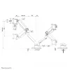Neomounts DS70S-950WH2 Monitorivars 17-35 tolli - gaasvedru - Topfix - 180°-stop