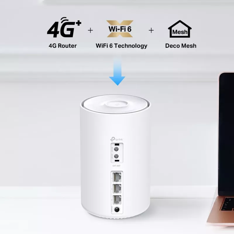 TP-Link 4G+ AX3000 Whole Home Mesh WiFi 6 Gateway, valge, sisemine, Mesh-ruuter, ≤20 dBm (2,4 GHz); ≤23 dBm (5 GHz), kahesageduslik (2,4 GHz / 5 GHz), Wi-Fi 6 (802.11ax)