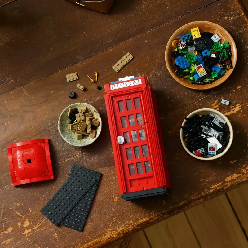 LEGO Red London Telephone Box 21347 ehituskomplekt – modulaarne kollektsioneeritav komplekt, 1460 tk, 18+