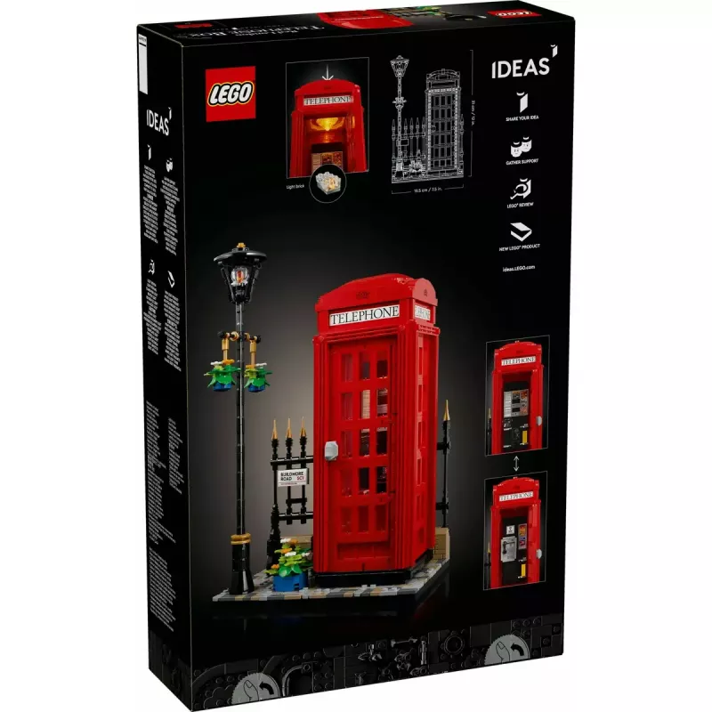 LEGO Red London Telephone Box 21347 ehituskomplekt – modulaarne kollektsioneeritav komplekt, 1460 tk, 18+
