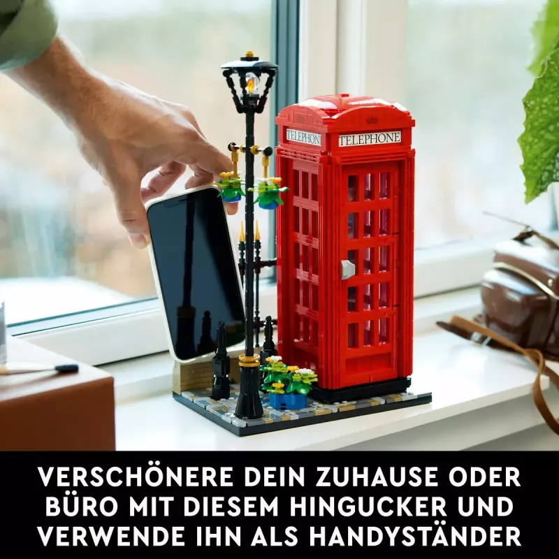 LEGO Red London Telephone Box 21347 ehituskomplekt – modulaarne kollektsioneeritav komplekt, 1460 tk, 18+
