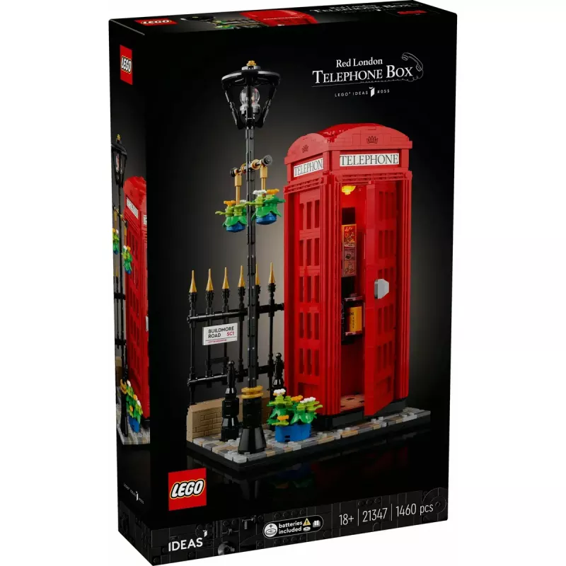 LEGO Red London Telephone Box 21347 ehituskomplekt – modulaarne kollektsioneeritav komplekt, 1460 tk, 18+