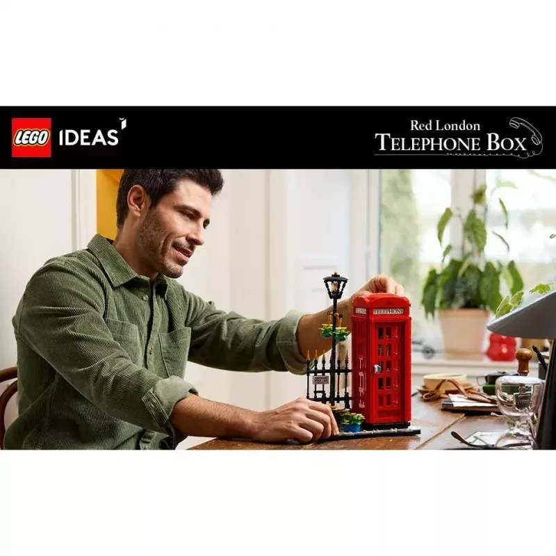 LEGO Red London Telephone Box 21347 ehituskomplekt – modulaarne kollektsioneeritav komplekt, 1460 tk, 18+