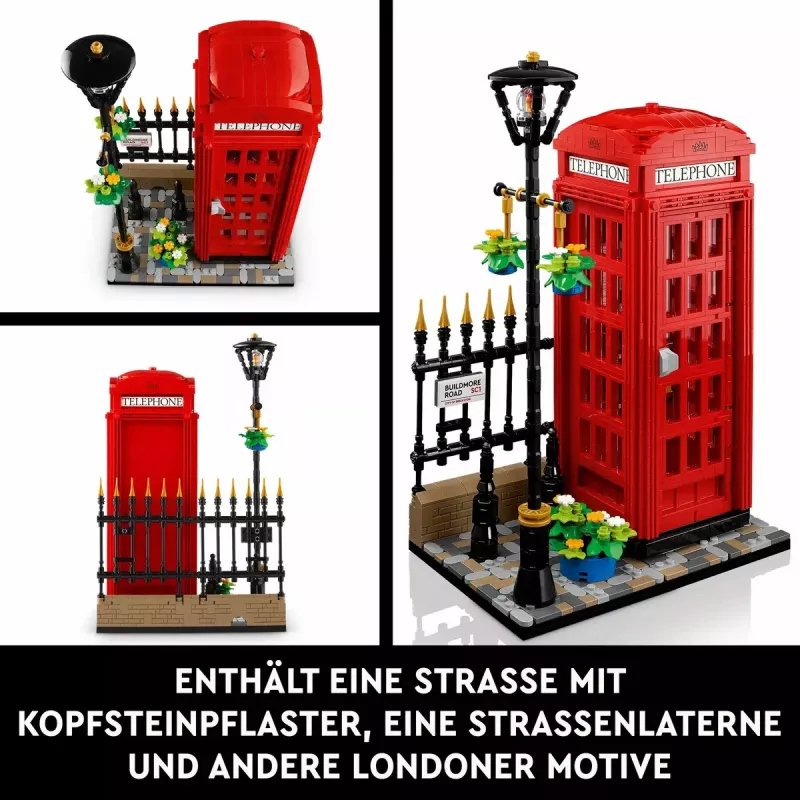 LEGO Red London Telephone Box 21347 ehituskomplekt – modulaarne kollektsioneeritav komplekt, 1460 tk, 18+