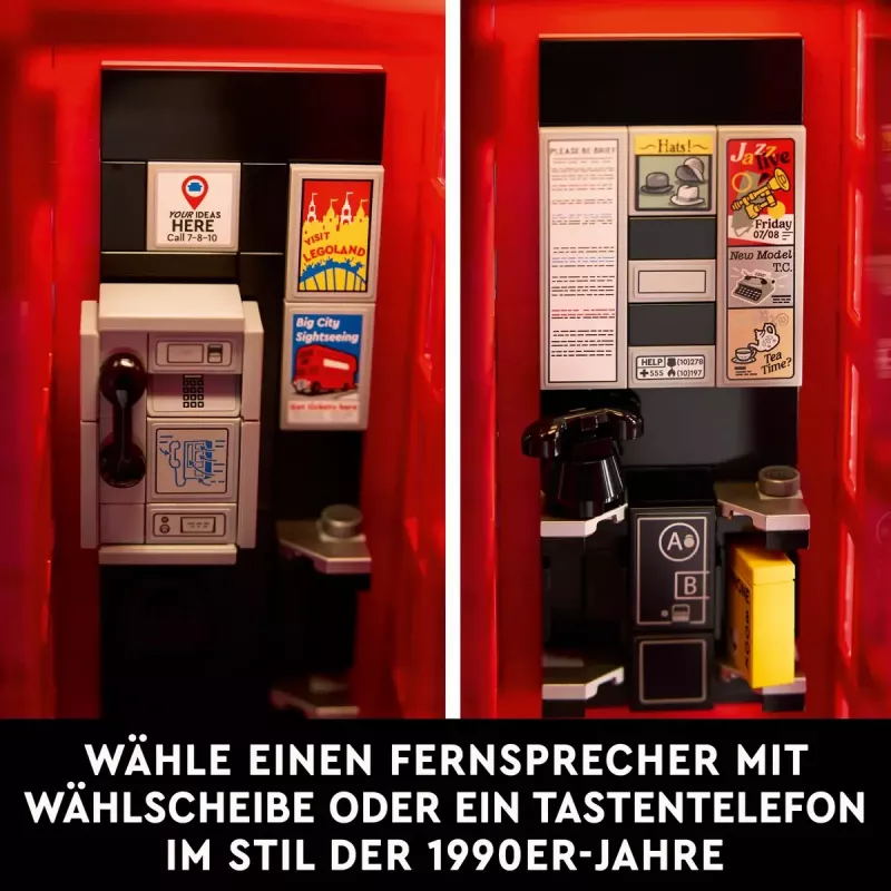 LEGO Red London Telephone Box 21347 ehituskomplekt – modulaarne kollektsioneeritav komplekt, 1460 tk, 18+