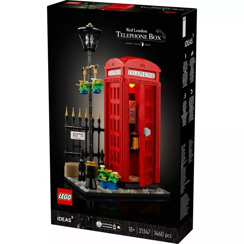 LEGO Red London Telephone Box 21347 ehituskomplekt – modulaarne kollektsioneeritav komplekt, 1460 tk, 18+