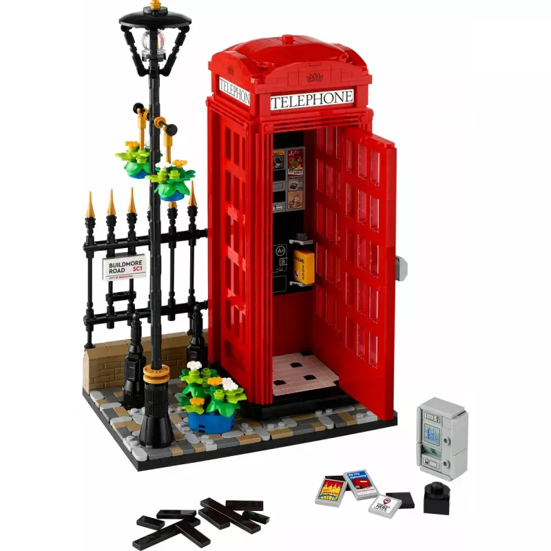 LEGO Red London Telephone Box 21347 ehituskomplekt – modulaarne kollektsioneeritav komplekt, 1460 tk, 18+