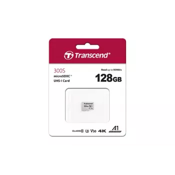 TRANSCEND Micro Sdxc Card 300s 128GB Uhs-i U3 Ilma Adapterita