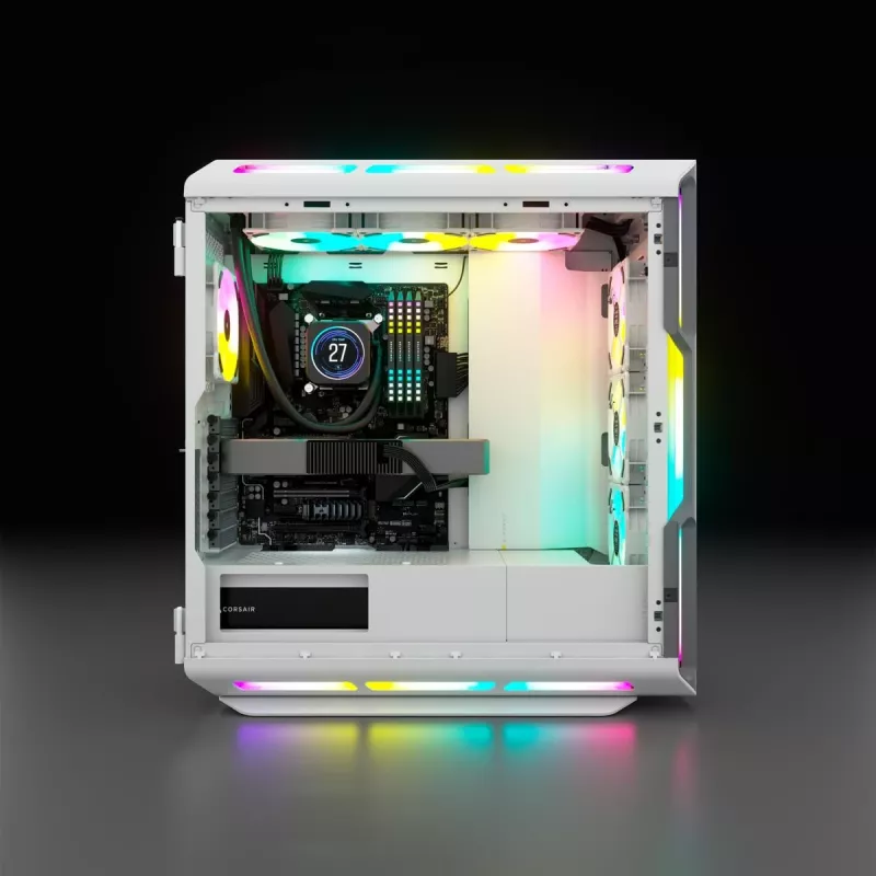 CORSAIR Mid-tower ATX arvutikorpus - Icue 5000t - RGB karastatud klaas - valge