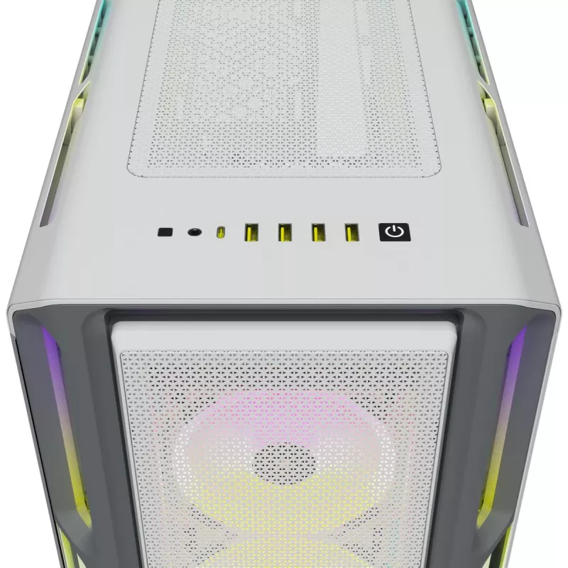 CORSAIR Mid-tower ATX arvutikorpus - Icue 5000t - RGB karastatud klaas - valge