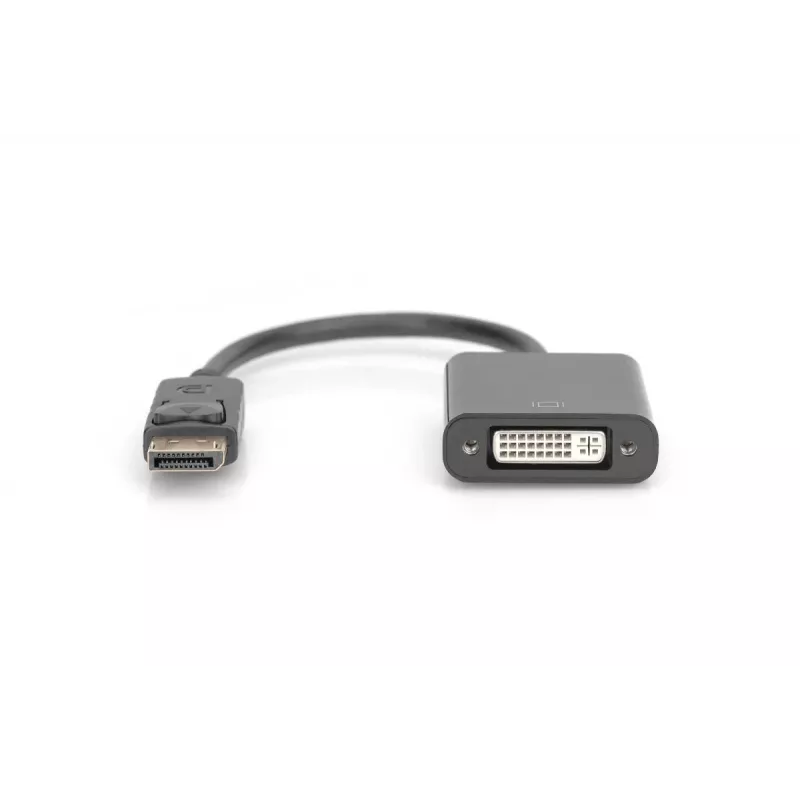 DIGITUS ASSMANN DisplayPort adapterkaabel, DP - DVI (24+5) M/F, 15 cm lukustusega, DP 1.2 ühilduv, CE must