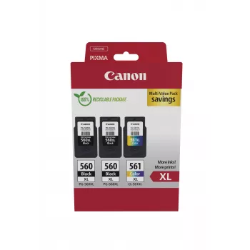 Canon 3712C009 tindikassett 3 tk originaal suure (XL) tootlikkusega must, tsüaan, magenta, kollane