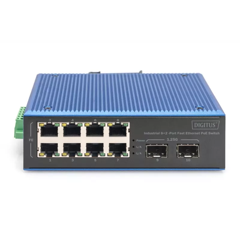 Haldamata kommutaator DIGITUS DN-651147 8+2-port Fast Ethernet PoE 1 Gbit/s