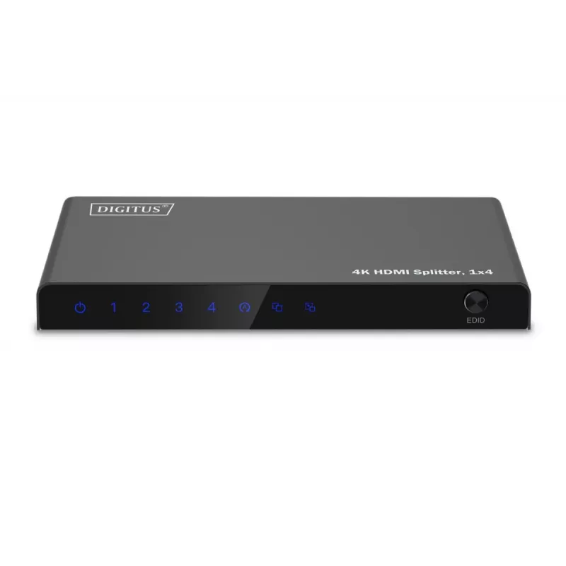 DIGITUS 1x4 HDMI jaotur. 4K/60Hz HDCP 2.3. EDID juhtimine