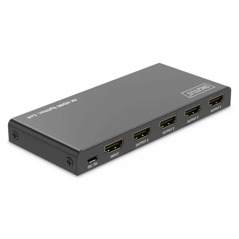 DIGITUS 1x4 HDMI jaotur. 4K/60Hz HDCP 2.3. EDID juhtimine