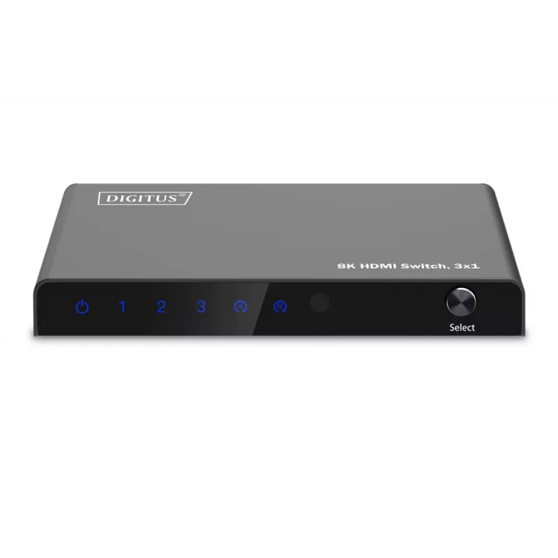 DIGITUS 3x1 HDMI-lüliti. 8K/60Hz (4:4:4). HDR. HDCP 2.3