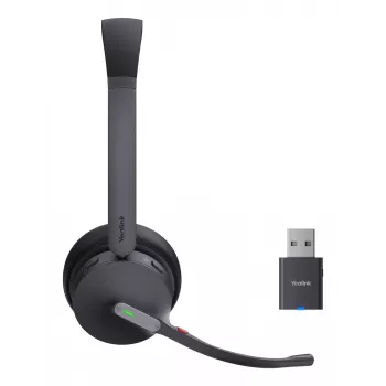 Yealink WH64 hübriidne kaheühendusega UC peakomplekt, juhtmevaba, peakomplekti tüüp: peakomplekt, soovitatav kasutus: kontor/kõnekeskus, ühenduvus: Micro-USB, Bluetooth, must