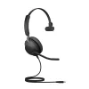 Jabra Evolve2 40 SE USB-C, UC Mono (koos pikendusjuhtmega)