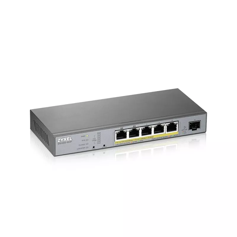 Zyxel GS1350-6HP-EU0101F võrgukommutaator Hallatav L2 Gigabit Ethernet (10/100/1000) Power over Ethernet (PoE) Hall