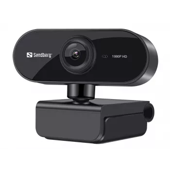 Sandberg USB veebikaamera Flex 1080P HD, 2 MP, 1920 x 1080 pikslit, Full HD, 30 kaadrit sekundis, USB, must