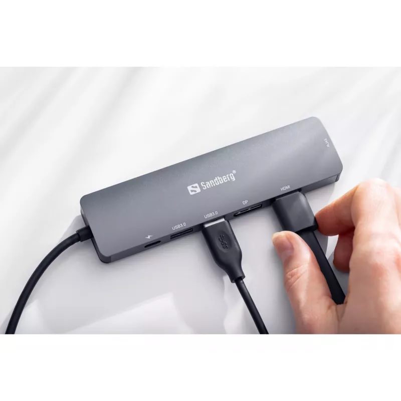 Sandberg USB-C 8K Display Dock USB 3.2 Gen 1 USB-C 100W toiteedastus