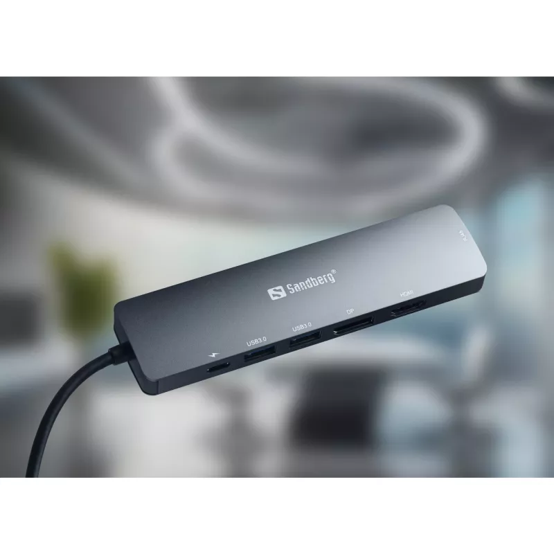 Sandberg USB-C 8K Display Dock USB 3.2 Gen 1 USB-C 100W toiteedastus