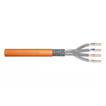 DIGITUS paigalduskaabel - Cat 7 - S/FTP - AWG 23/1 - simplex - 50m - oranž - 1200 MHz Dca (EN 50575), paberkast, SX