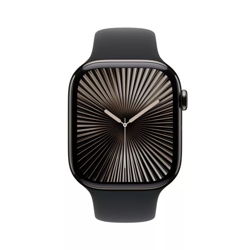 APPLE Watch Series 10 GPS + Cellular 46mm titaanist Slate korpus musta Sport-rihmaga - M/L