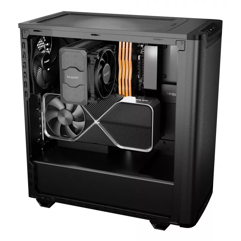 PC case bequiet! PURE BASE 501 Airflow Window MIDI Tower — ATX, karastatud klaas, 3x140/240mm tugi, 2x3,5 tolli + 5x2,5 tolli, USB-A x2, USB-C x1
