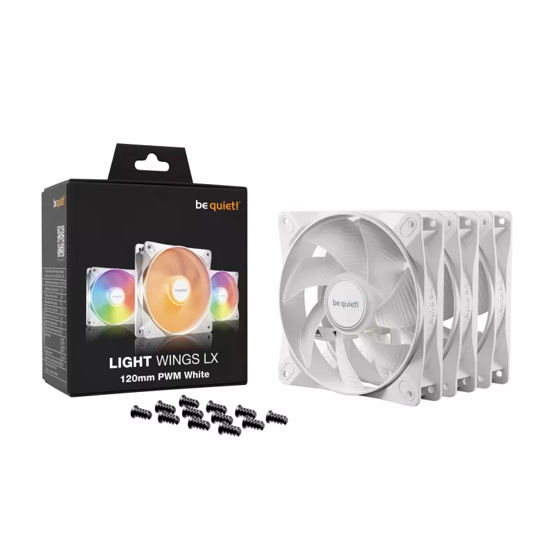 be quiet! LIGHT WINGS LX 120mm PWM 3-Pack Valge Arvuti korpuse ventilaator 12 cm 3 tk