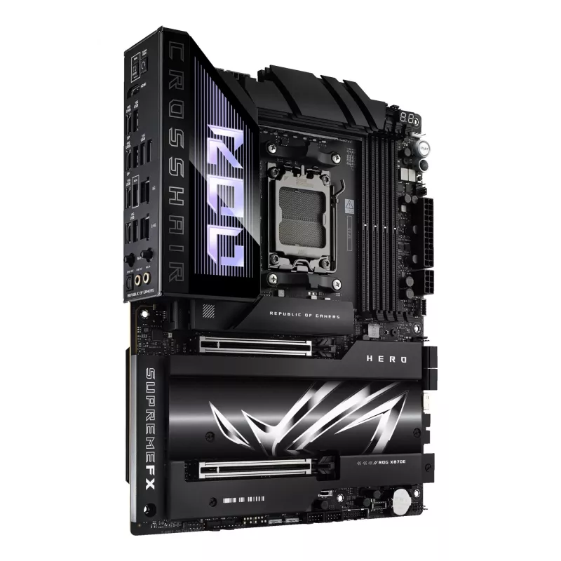 Emaplaat ASUS ROG CROSSHAIR X870E HERO — AMD X870E, Socket AM5, ATX, 4× DDR5 DIMM, 192 GB, Wi‑Fi 7, Bluetooth 5.4