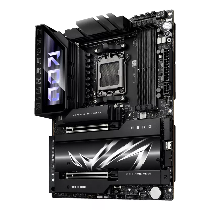 Emaplaat ASUS ROG CROSSHAIR X870E HERO — AMD X870E, Socket AM5, ATX, 4× DDR5 DIMM, 192 GB, Wi‑Fi 7, Bluetooth 5.4