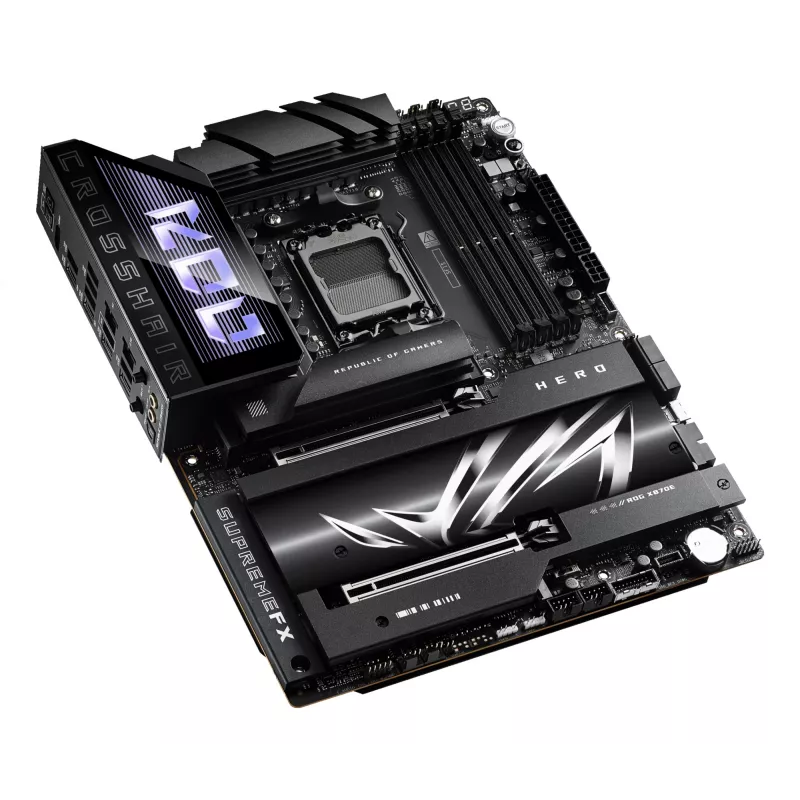 Emaplaat ASUS ROG CROSSHAIR X870E HERO — AMD X870E, Socket AM5, ATX, 4× DDR5 DIMM, 192 GB, Wi‑Fi 7, Bluetooth 5.4