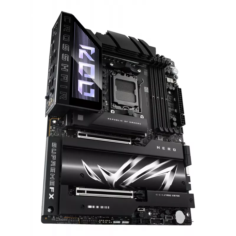 Emaplaat ASUS ROG CROSSHAIR X870E HERO — AMD X870E, Socket AM5, ATX, 4× DDR5 DIMM, 192 GB, Wi‑Fi 7, Bluetooth 5.4