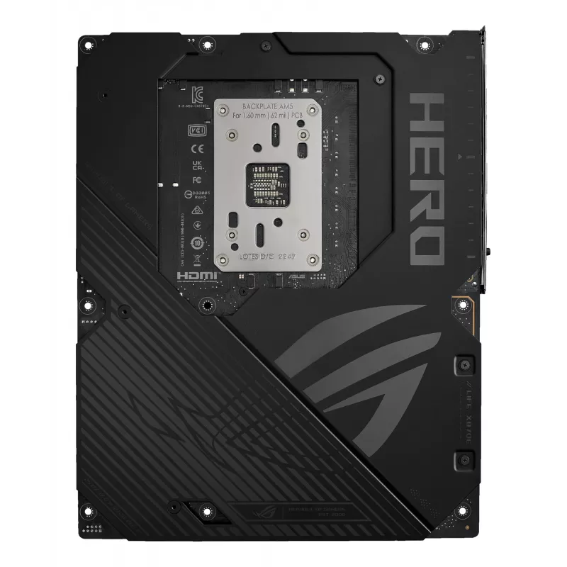 Emaplaat ASUS ROG CROSSHAIR X870E HERO — AMD X870E, Socket AM5, ATX, 4× DDR5 DIMM, 192 GB, Wi‑Fi 7, Bluetooth 5.4