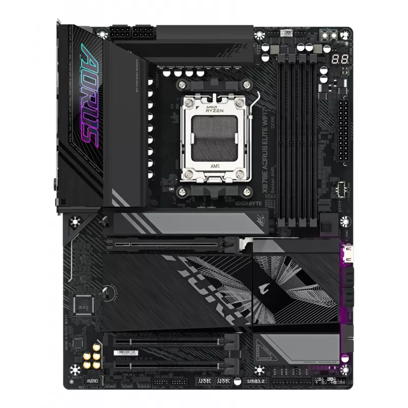 Emaplaat GIGABYTE X870E AORUS ELITE WIFI7 ATX, AMD X870E, Socket AM5, DDR5, 4x DIMM, Wi‑Fi 7, 2.5Gb LAN