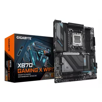 GIGABYTE X870 GAMING X WIFI7 emaplaat – toetab AMD Ryzen 9000 protsessoreid, 16+2+2 faasi VRM, kuni 8000MHz DDR5 (OC), 1xPCIe 5.0 + 2xPCIe 4.0, Wi-Fi 7, 2.5GbE LAN, USB 4