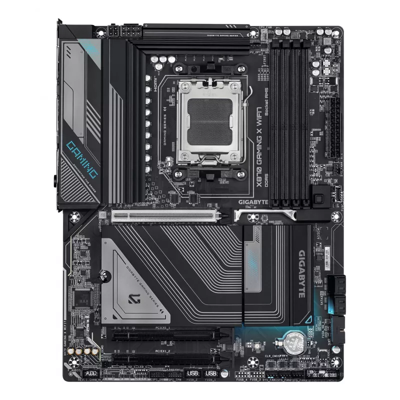 GIGABYTE X870 GAMING X WIFI7 emaplaat – toetab AMD Ryzen 9000 protsessoreid, 16+2+2 faasi VRM, kuni 8000MHz DDR5 (OC), 1xPCIe 5.0 + 2xPCIe 4.0, Wi-Fi 7, 2.5GbE LAN, USB 4