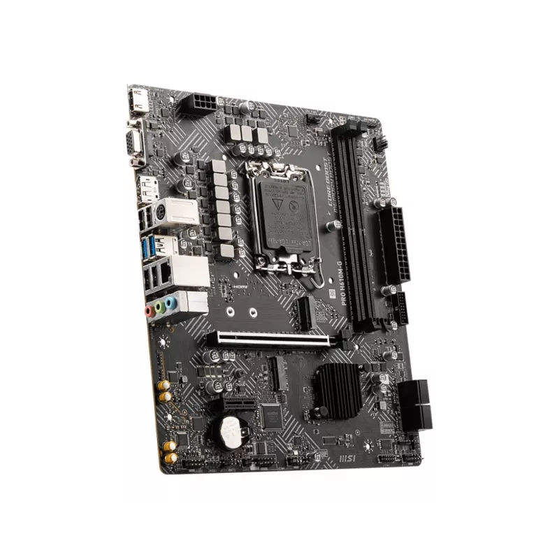 Emaplaat MSI PRO H610M-G — Intel H610, LGA 1700, micro ATX, DDR5, 2 DIMM, kuni 96 GB, M.2, SATA III, HDMI 2.1, DisplayPort 1.4